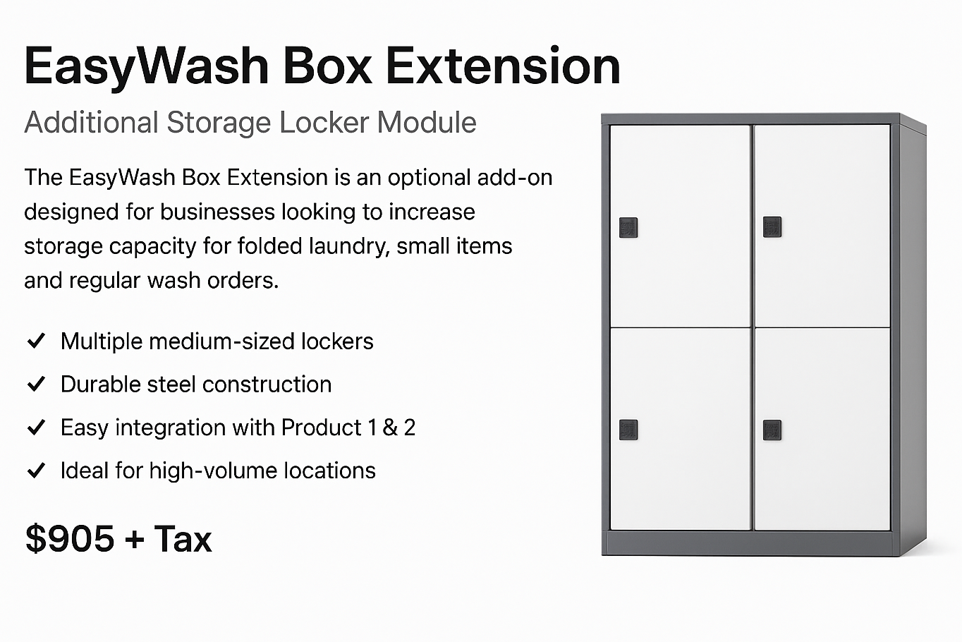EasyWash Box Extension – Additional Storage Locker Module